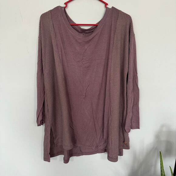 Livi Active Tops - LIVI Active Wear Lane Bryant Muted Purple Pullover Top Size 14 / 16 Waffle Knit